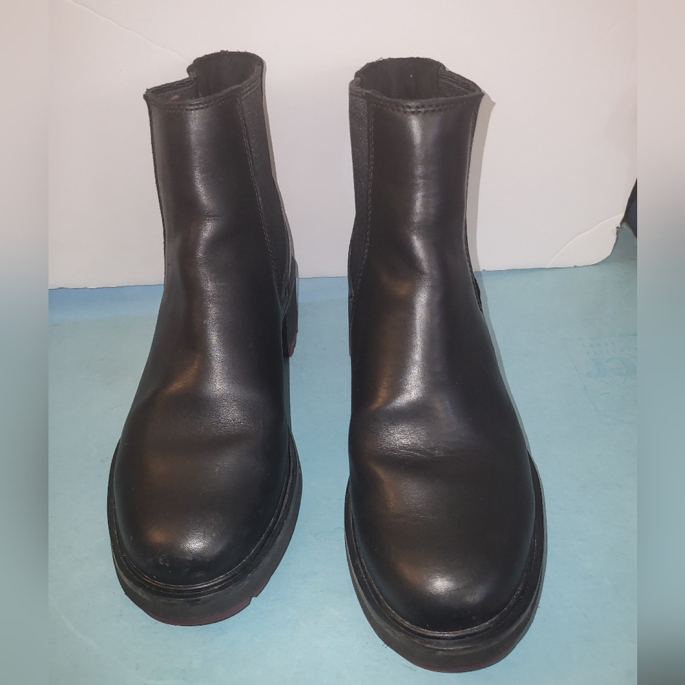Wmns Timberland Chelsa Black Leather Boots sz 6m # 494